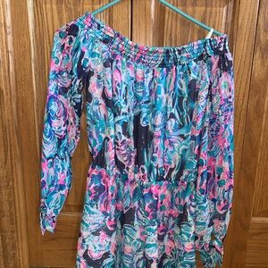 Lilly Pulitzer Off the shoulder romper Size XS. NWT. Smoke Free home